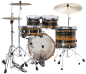 Preview: TAMA Superstar Classic Maple 5 teilig, Natural Ebony Tiger Wrap + SM5W HW Kit