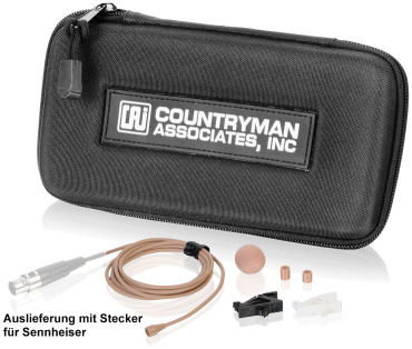 COUNTRYMAN B3 Ansteckmikrofon, Kugel, schwarz, normale Empfindlichkeit (Sprache), mit 3,5mm Stecker für Sennheiser