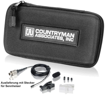 COUNTRYMAN B6 Ansteckmikrofon, Kugel, schwarz, normale Empfindlichkeit (Sprache), mit 3,5mm Stecker für Sennheiser