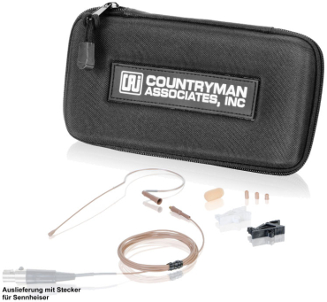 COUNTRYMAN E6 Ohrbügelmikrofon, Kugel, beige, normale Empfindlichkeit (Sprache), 1 mm Kabel mit 3,5 mm Stecker für Sennheiser