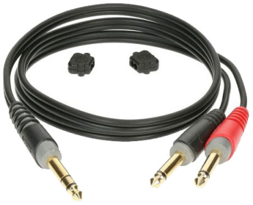 KLOTZ AY1-0100 Audiokabel, 1x Stereoklinke - 2x Klinke, 1m