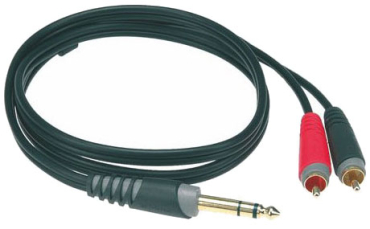 KLOTZ AY3-0300 Audiokabel, 1x Stereoklinke - 2x Cinch, 3m