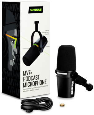 SHURE MV 7 Plus Podcastmikrofon, schwarz