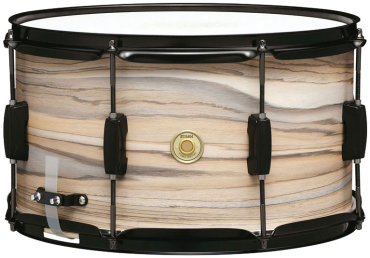 TAMA WP148BK-NZW Woodworks Snare Drum - 14 x 8 Natural Zebrawood Wrap