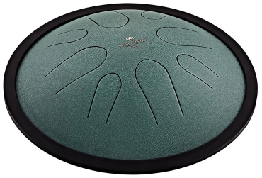 MEINL CSTD1DG Sonic Energy 10 Compact Steel Tongue Drum, H Moll, 8 Töne, 432 Hz, Dunkelgrün