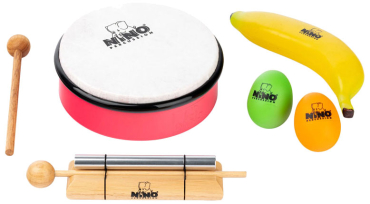 NINO PERCUSSION NINOSET8 Rhythmus-Set für Kinder, 5-teilig