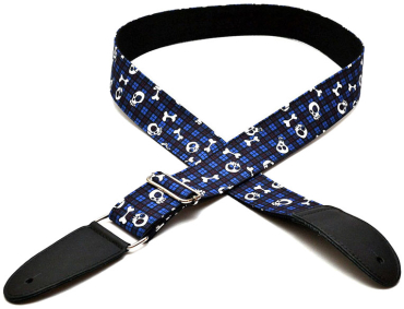 BOURBON STRAPS Huesitos Blue Textil-Gitarrengurt