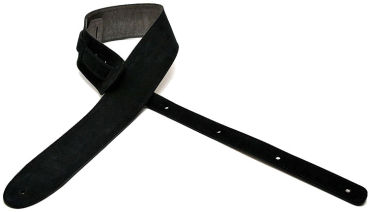 BOURBON STRAPS Suede Black Leder-Gitarrengurt