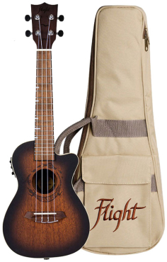 FLIGHT DUC 380 CEQ Amber Concertukulele, inkl. Gigbag