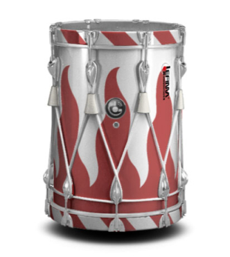 LEFIMA ML-HYB-1419-2HH Landsknechtstrommel Hybrid, rot/weiß