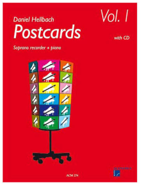 Postcards Vol. 1 (Sopranblockflöte u. Klavier), Daniel Hellbach, inkl. CD