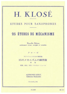 25 Etudes de Mecanisme, Etudes pour Saxophones, H. Klose