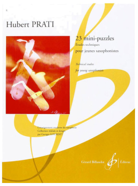 23 Mini Puzzles, Etudes techniques, pour jeunes saxophonistes, Hubert Prati