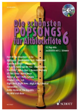 Die schönsten Popsongs für Altblockflöte 6, inkl. CD