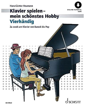 Vierhändig, Klavier spielen, mein schönstes Hobby, Hans-Günter Heumann, inkl. Online Audio Material