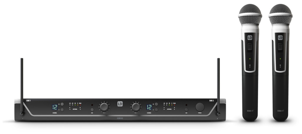 LD SYSTEMS U305 HHD 2 Dual - Funkmikrofon System mit 2 x Handmikrofon dynamisch - 584 - 608 MHz