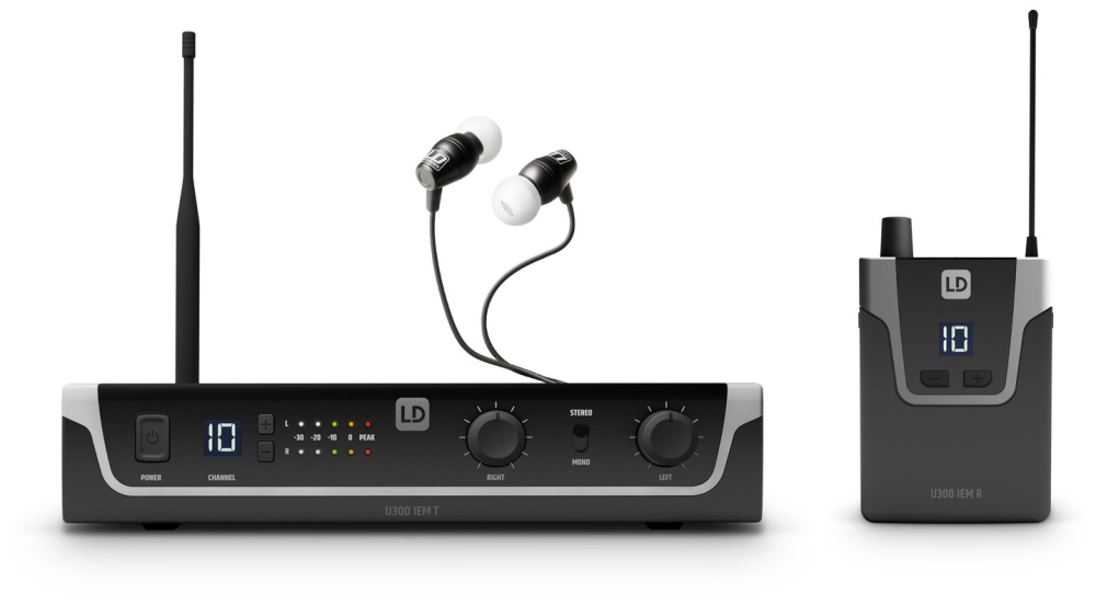 LD SYSTEMS U305 IEM HP In-Ear Monitoring-System mit Ohrhörern - 584 - 608 MHz