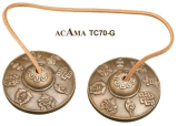ACAMA TC70G tibetische Cymbeln 7cm mit Glückssymbol 